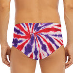 Purple And Red Spider Tie Dye Print Men's Triangle Swim Briefs