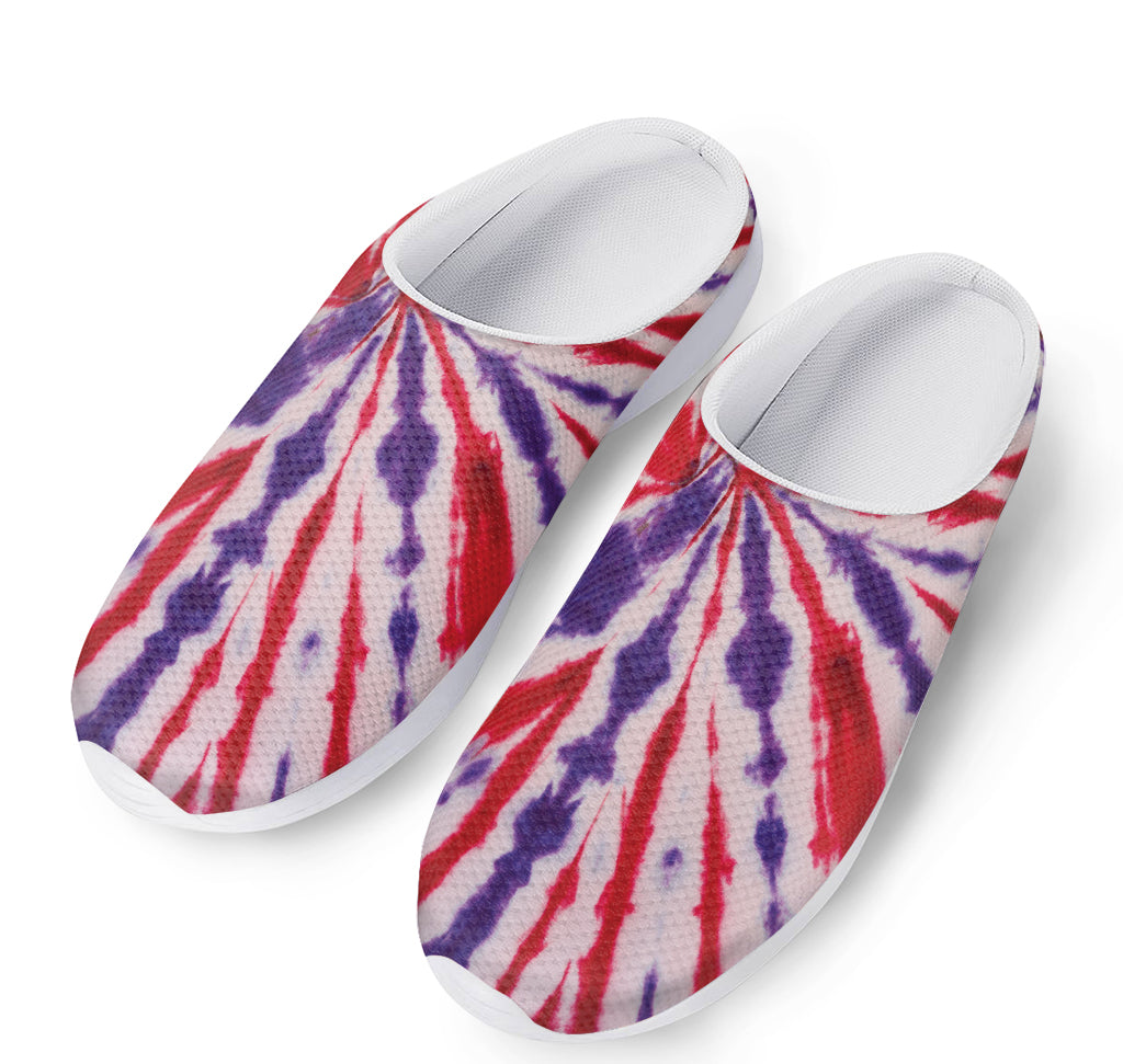 Purple And Red Spider Tie Dye Print Mesh Casual Shoes