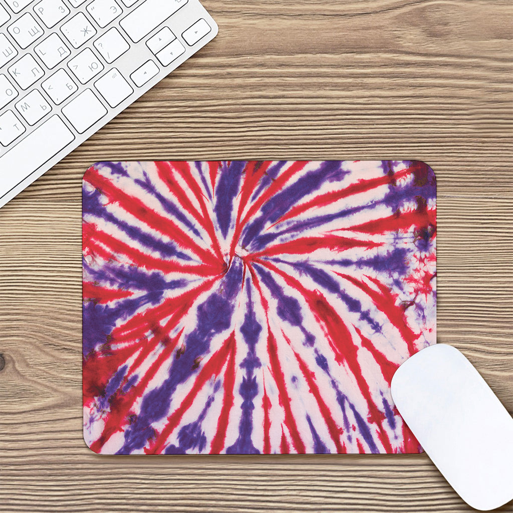 Purple And Red Spider Tie Dye Print Mouse Pad