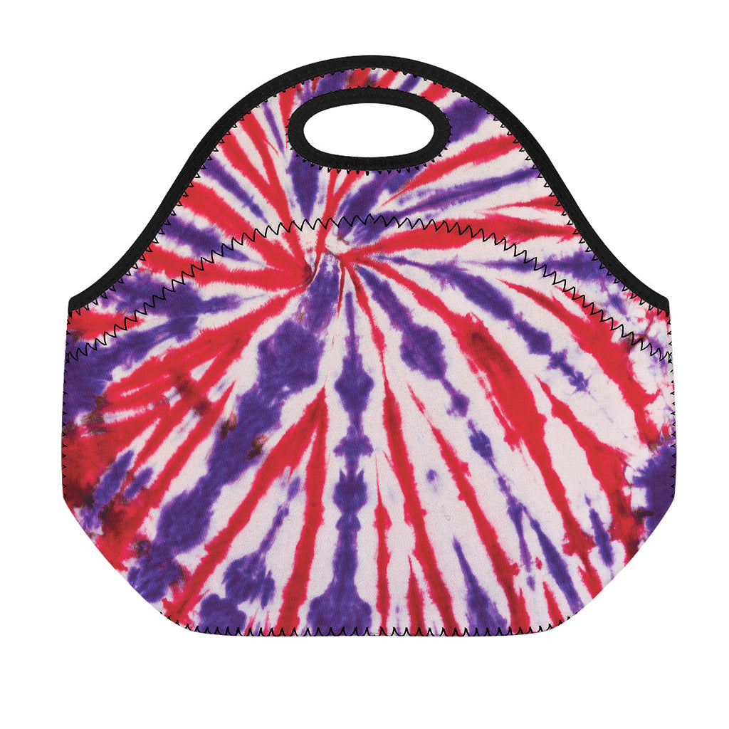 Purple And Red Spider Tie Dye Print Neoprene Lunch Bag