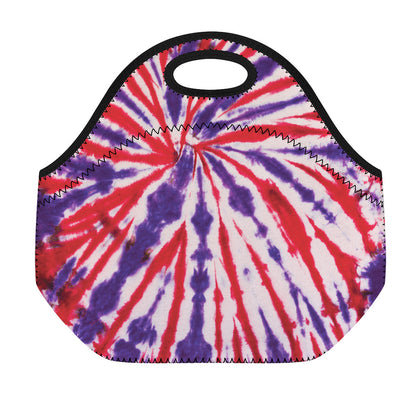 Purple And Red Spider Tie Dye Print Neoprene Lunch Bag