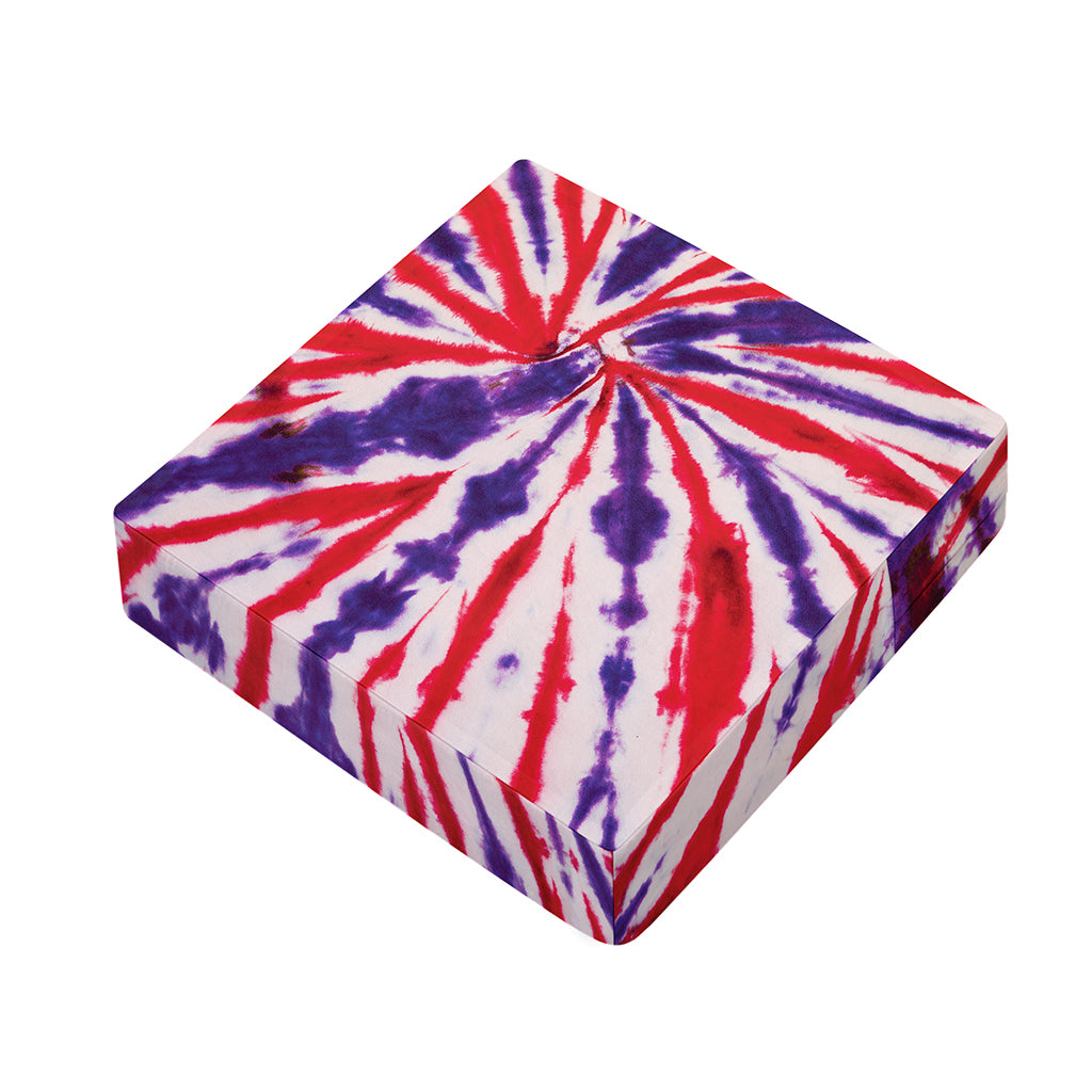 Purple And Red Spider Tie Dye Print Outdoor Seat Cushion Cover