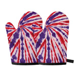 Purple And Red Spider Tie Dye Print Oven Mitts