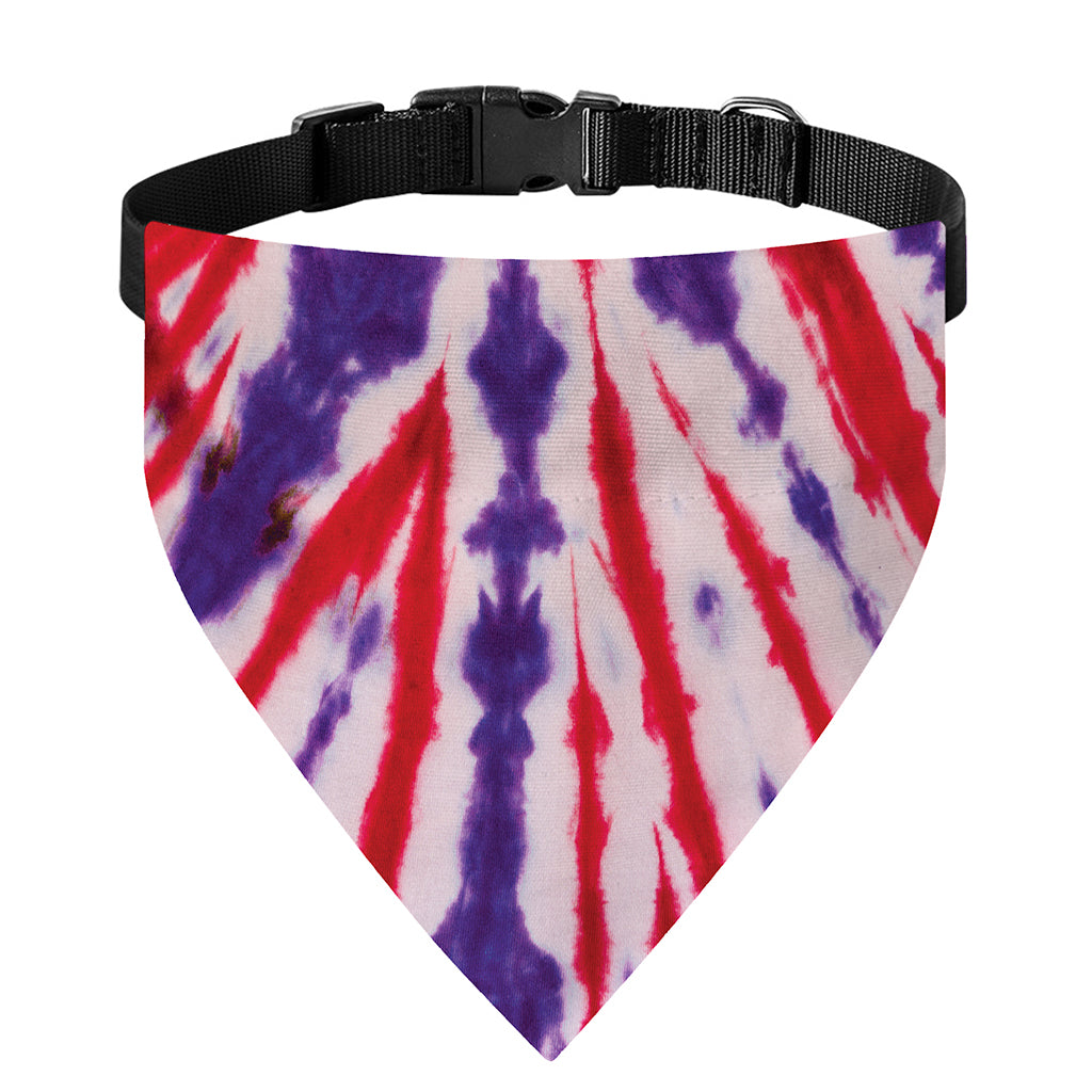 Purple And Red Spider Tie Dye Print Over The Collar Dog Bandana