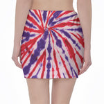 Purple And Red Spider Tie Dye Print Pencil Mini Skirt
