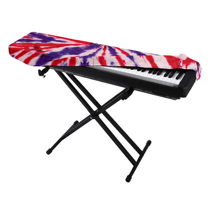 Purple And Red Spider Tie Dye Print Piano Keyboard Cover