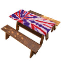 Purple And Red Spider Tie Dye Print Picnic Table Cover