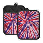 Purple And Red Spider Tie Dye Print Pot Holders With Pocket