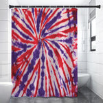 Purple And Red Spider Tie Dye Print Premium Shower Curtain