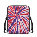 Purple And Red Spider Tie Dye Print Rectangular Crossbody Bag