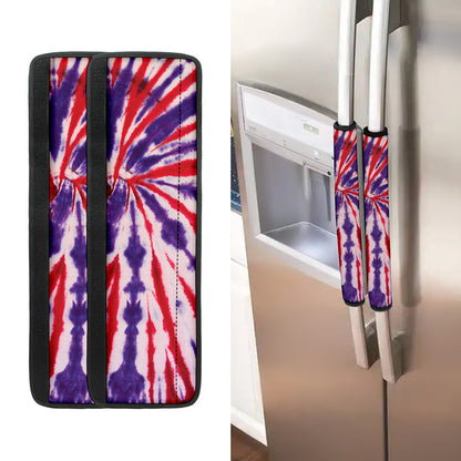 Purple And Red Spider Tie Dye Print Refrigerator Handle Covers
