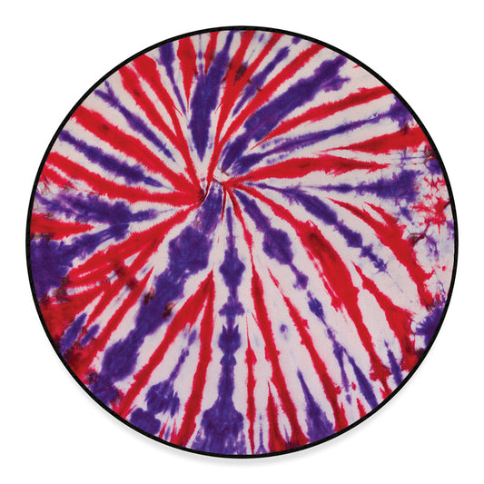 Purple And Red Spider Tie Dye Print Round Floor Mat