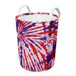 Purple And Red Spider Tie Dye Print Round Laundry Basket