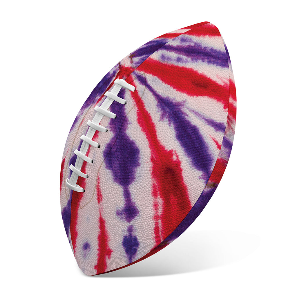 Purple And Red Spider Tie Dye Print Rugby Ball