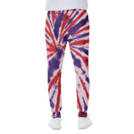 Purple And Red Spider Tie Dye Print Scuba Joggers