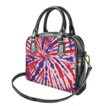 Purple And Red Spider Tie Dye Print Shoulder Handbag