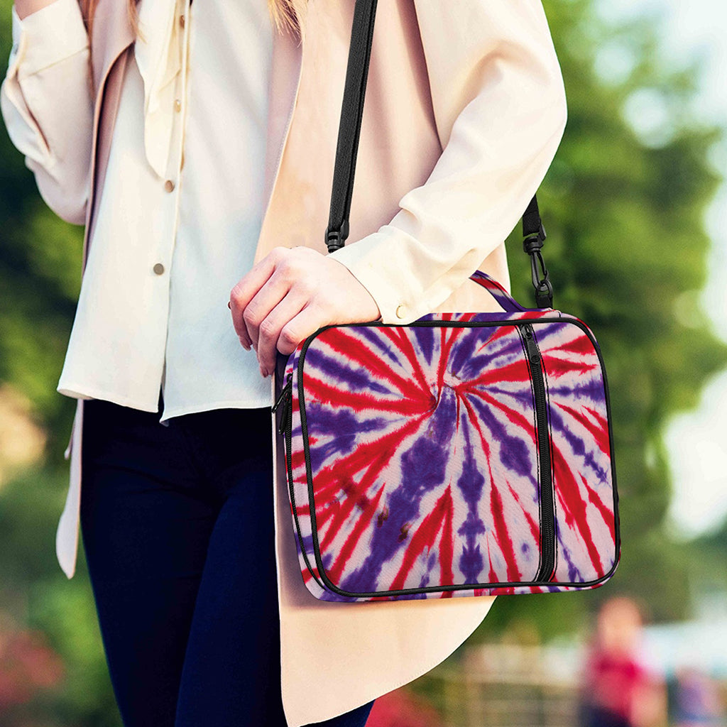 Purple And Red Spider Tie Dye Print Shoulder Strap Bible Bag