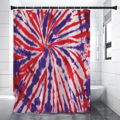 Purple And Red Spider Tie Dye Print Shower Curtain