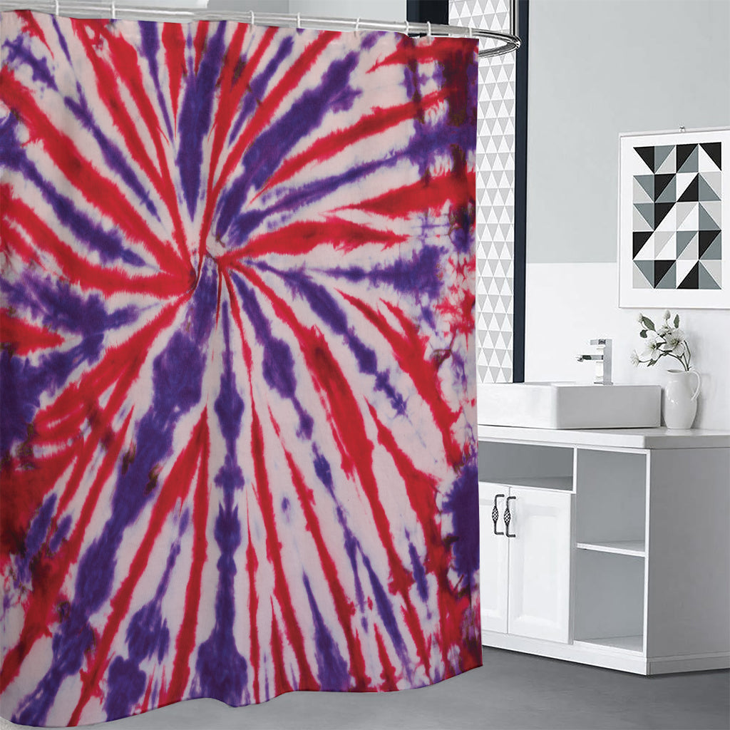Purple And Red Spider Tie Dye Print Shower Curtain