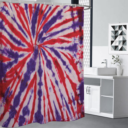 Purple And Red Spider Tie Dye Print Shower Curtain