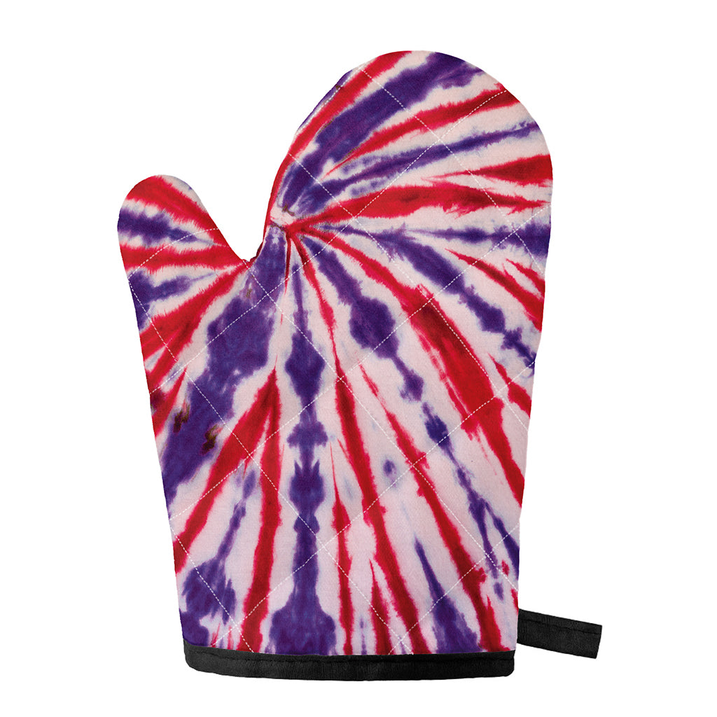 Purple And Red Spider Tie Dye Print Single Oven Mitt