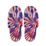 Purple And Red Spider Tie Dye Print Slippers