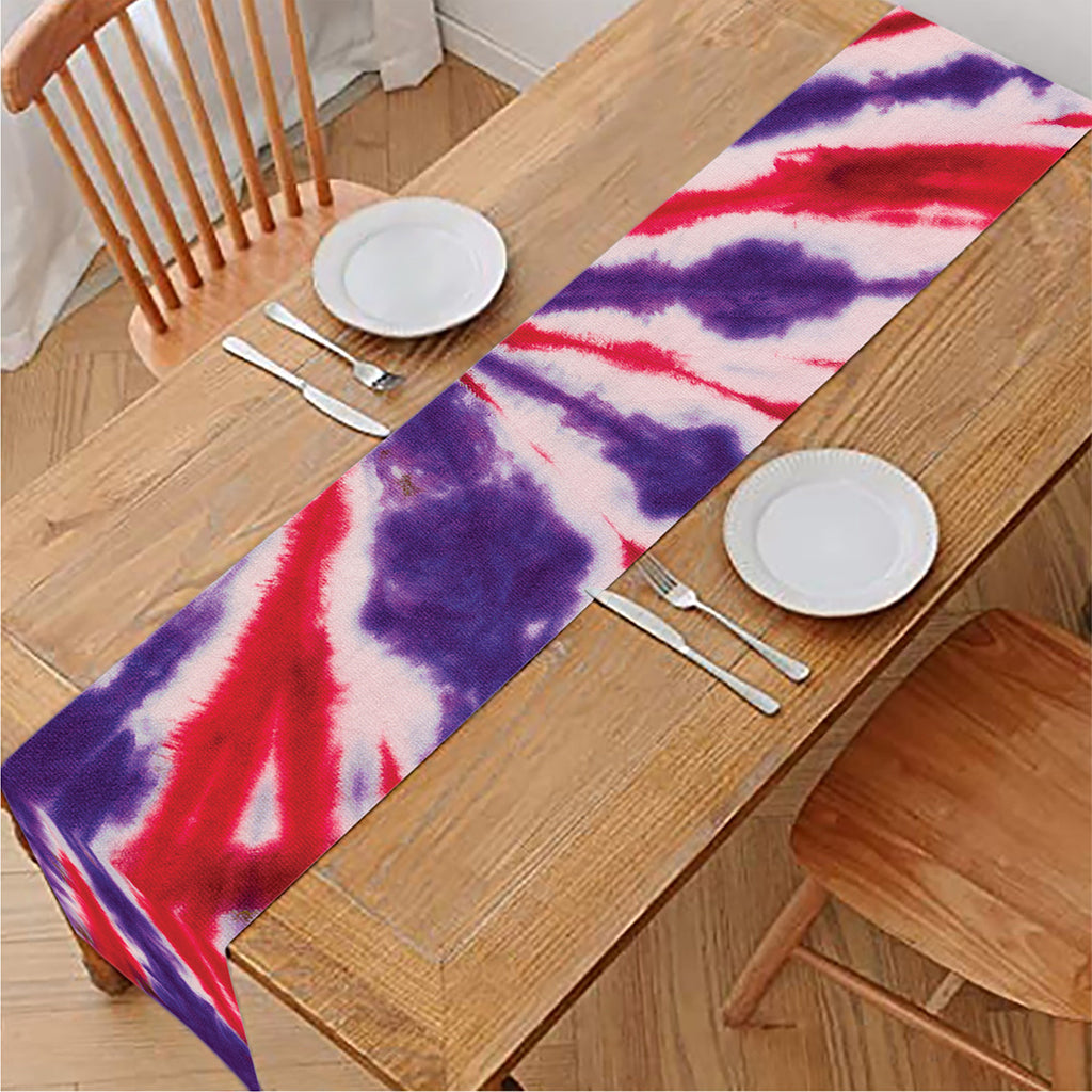 Purple And Red Spider Tie Dye Print Table Runner