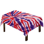 Purple And Red Spider Tie Dye Print Tablecloth