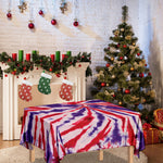 Purple And Red Spider Tie Dye Print Tablecloth