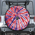Purple And Red Spider Tie Dye Print Tire Cover With Camera Hole