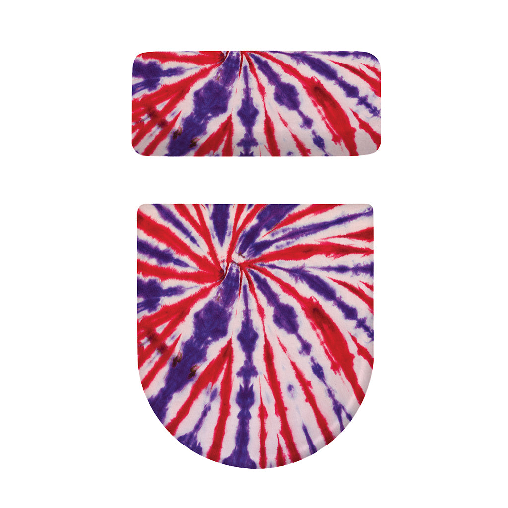 Purple And Red Spider Tie Dye Print Toilet Lid And Tank Cover Set