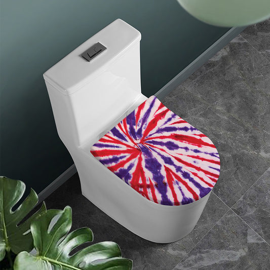 Purple And Red Spider Tie Dye Print Toilet Lid Cover