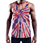 Purple And Red Spider Tie Dye Print Training Tank Top