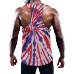 Purple And Red Spider Tie Dye Print Training Tank Top