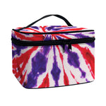 Purple And Red Spider Tie Dye Print Travel Makeup Bag