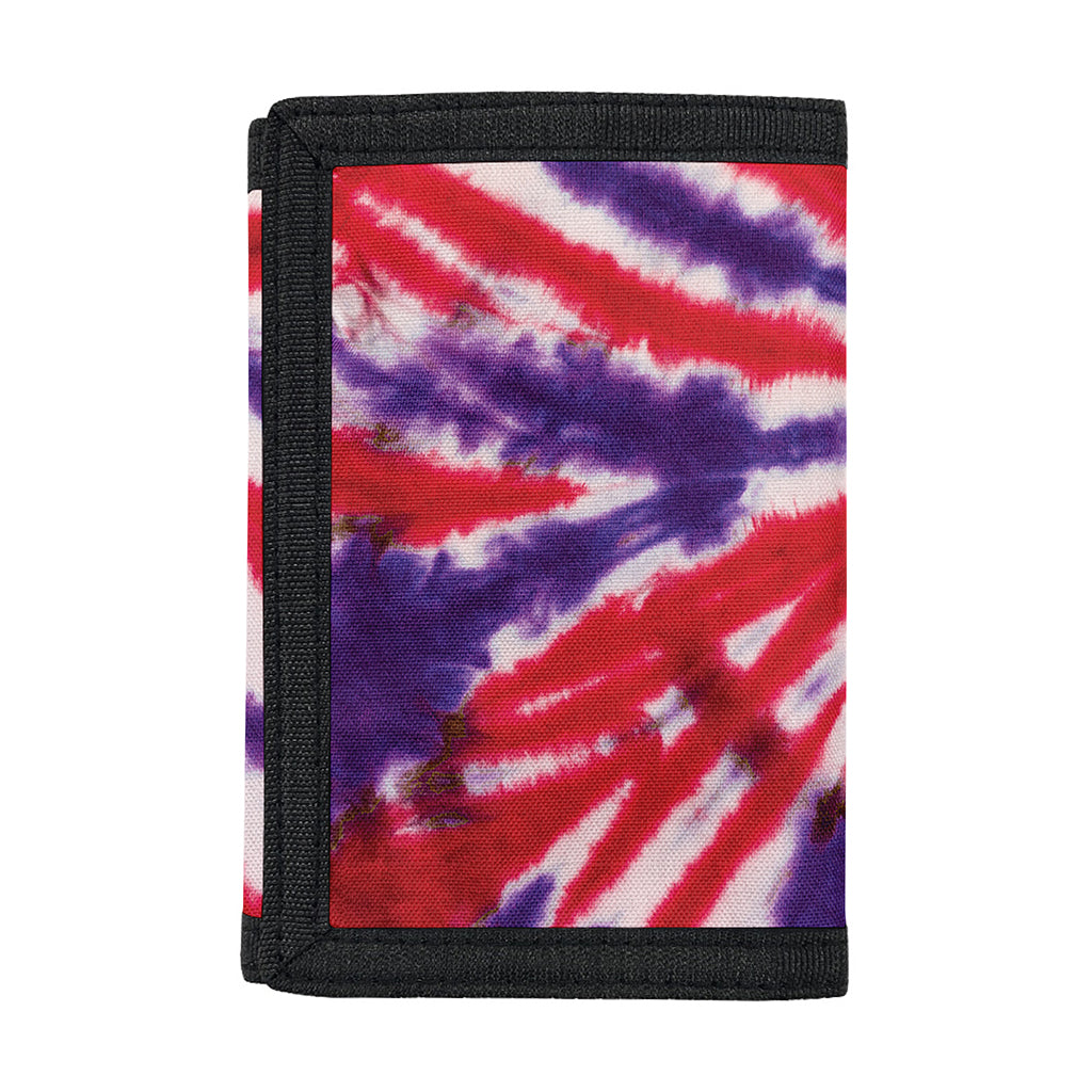Purple And Red Spider Tie Dye Print Trifold Wallet