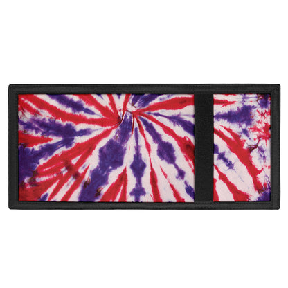 Purple And Red Spider Tie Dye Print Trifold Wallet