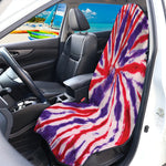 Purple And Red Spider Tie Dye Print Waterproof Car Seat Cover