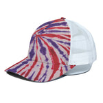 Purple And Red Spider Tie Dye Print White Mesh Trucker Cap