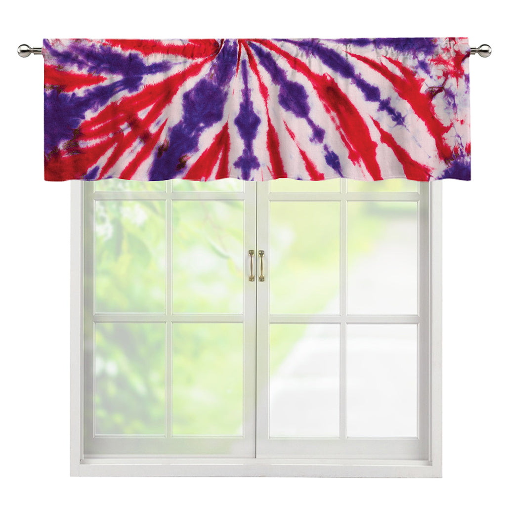 Purple And Red Spider Tie Dye Print Window Valance
