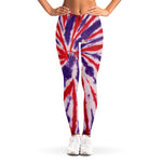 Purple And Red Spider Tie Dye Print Women's Leggings