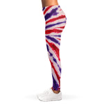 Purple And Red Spider Tie Dye Print Women's Leggings