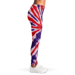 Purple And Red Spider Tie Dye Print Women's Leggings