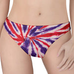 Purple And Red Spider Tie Dye Print Women's Thong