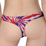 Purple And Red Spider Tie Dye Print Women's Thong