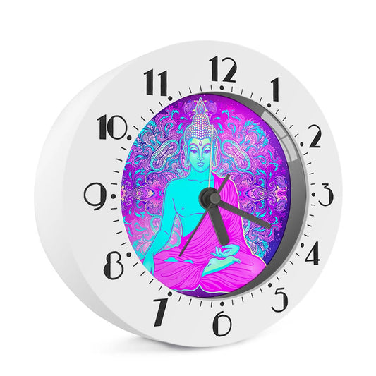 Purple And Teal Buddha Print Alarm Clock