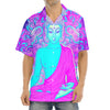 Purple And Teal Buddha Print Aloha Shirt