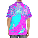 Purple And Teal Buddha Print Aloha Shirt