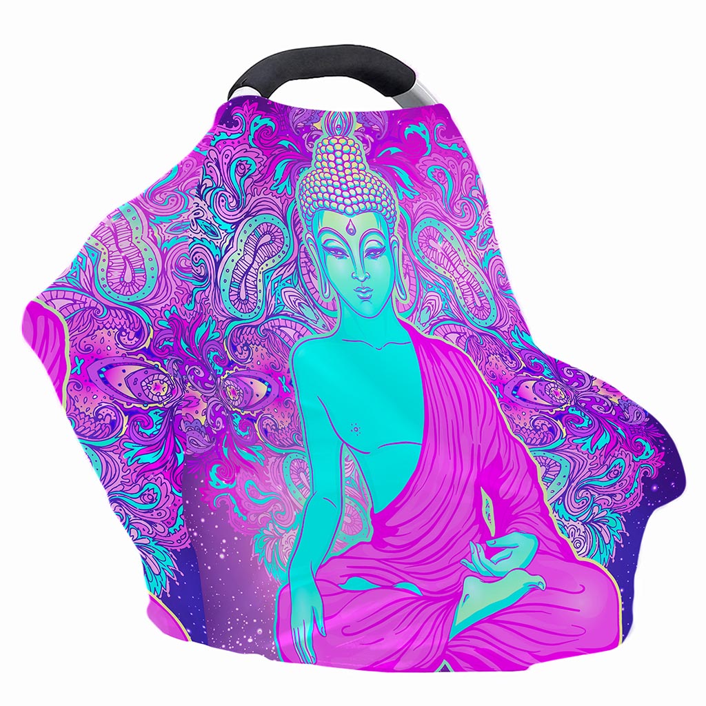 Purple And Teal Buddha Print Baby Seat Cover