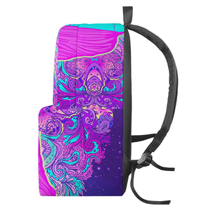 Purple And Teal Buddha Print Backpack